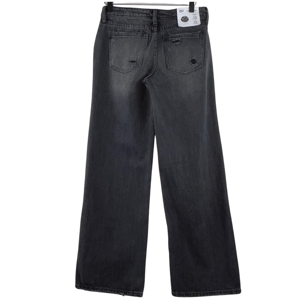 BP Women's Destroyed Wide Leg Jeans in Black Destroy Size 25 NWT - Picture 8 of 14